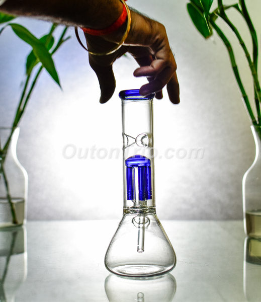 8 Ich Conical Flask Assorted Colors Bong with Tree Percolator and Icce Carcher