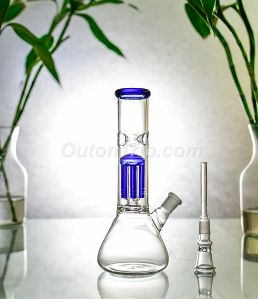 8 Ich Conical Flask Assorted Colors Bong with Tree Percolator and Icce Carcher