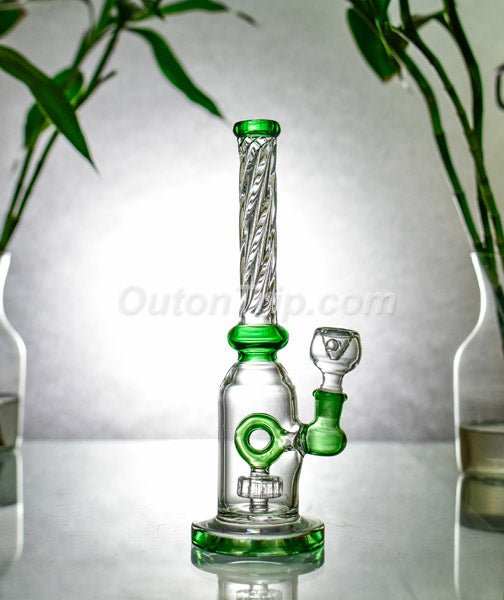 10 Inch Can Assorted Colors Bong with Donut Percolator (Discontinued)