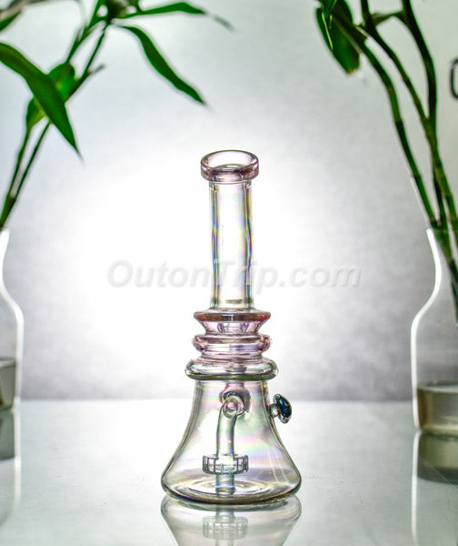 10 Inch Bent Neck Assorted Colors Bong with Slit Disc Percolator