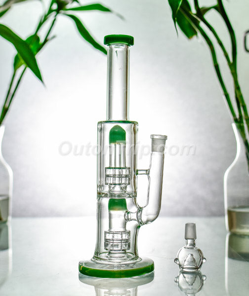 12 Inch CAN Bong with Assorted Colors Double UFO Percolator (Discontinued)