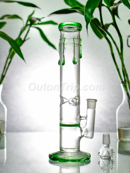 14 Inch Straight Tube Assorted Colors Bong with Ice Catcher and Honeycomb Percolator (Discontinued)