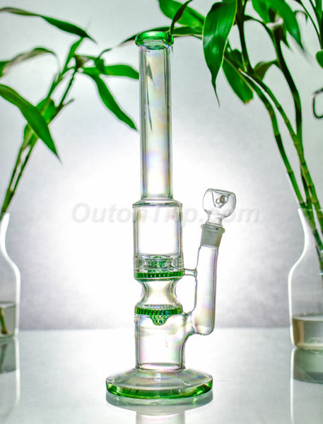 14 Inch Can Assorted Colors Bong with Double Honeycomb Percolator