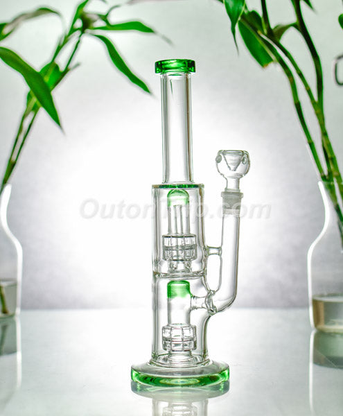 12 Inch CAN Bong with Assorted Colors Double UFO Percolator (Discontinued)