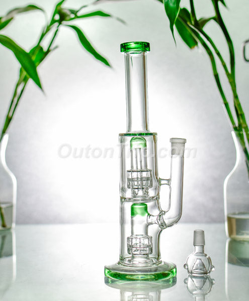 12 Inch CAN Bong with Assorted Colors Double UFO Percolator (Discontinued)