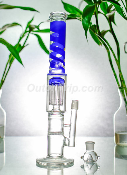 14 Inch Assorted Colors Bong withTree and Honeycomb Percolator (Discontinued)