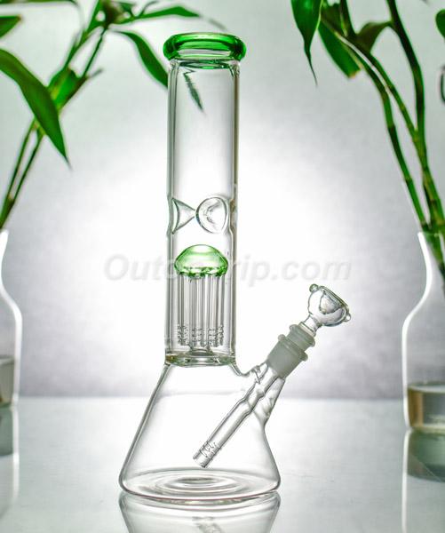 8 Inch Conical Assorted Colors Bong with Ice Catcher & Tree Percolator