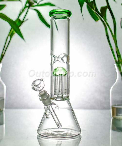 8 Inch Conical Assorted Colors Bong with Ice Catcher & Tree Percolator