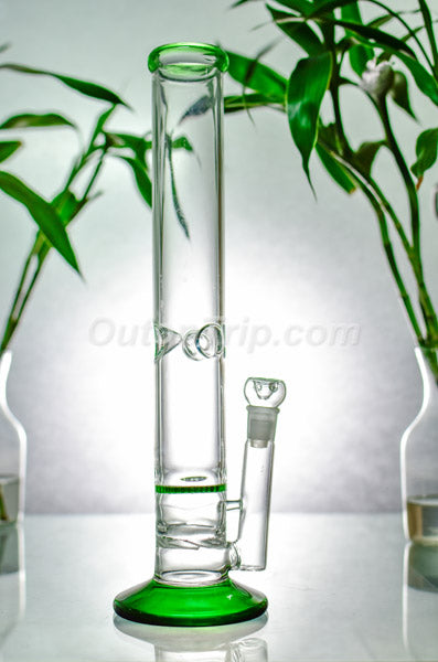 16 Inch Straight Tube Ice Catcher Assorted Colors Bong with Honeycomb and Turbine Percolator (Discontinued)