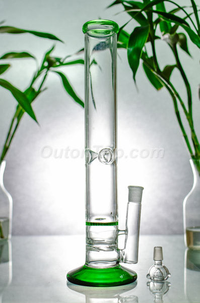 16 Inch Straight Tube Ice Catcher Assorted Colors Bong with Honeycomb and Turbine Percolator (Discontinued)