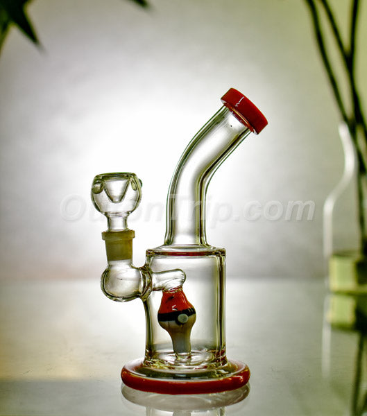 8 Inch Bent Neck Can Assorted Colors Bong with Pokemon Percolator (Discontinued)