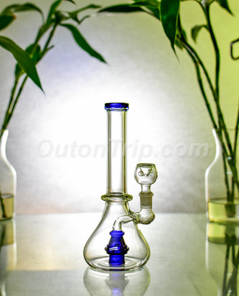 8 Inch Scientific Assorted Colors Bong with Dome Percolator (Discontinued)