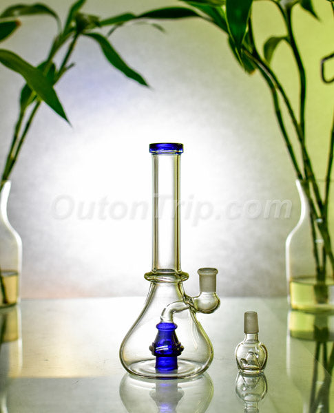 8 Inch Scientific Assorted Colors Bong with Dome Percolator (Discontinued)