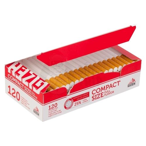 GIZEH COMPACT SLIM FILTER CIGARETTE TUBES - ( PACK OF 120)