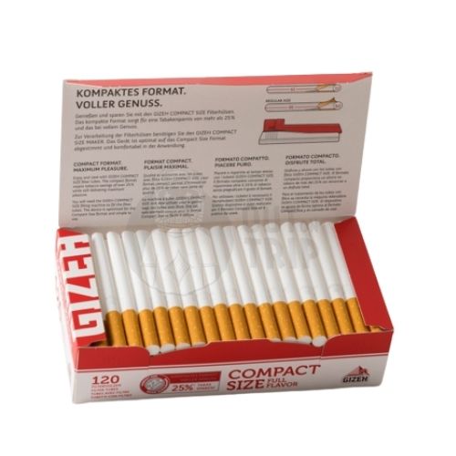 GIZEH COMPACT SLIM FILTER CIGARETTE TUBES - ( PACK OF 120)