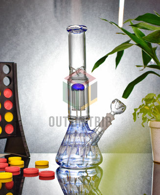 12 Inch Spiral Design Assorted Colors Bong with Tree Percolator