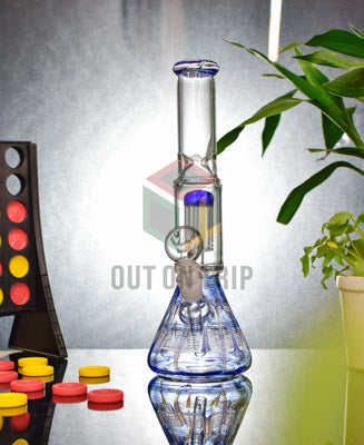 12 Inch Spiral Design Assorted Colors Bong with Tree Percolator