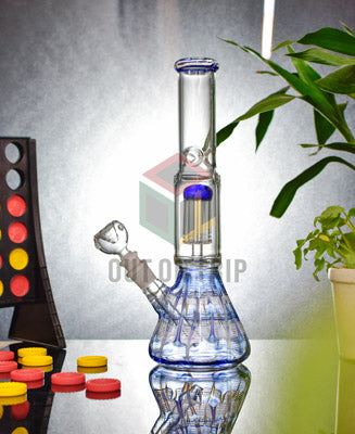 12 Inch Spiral Design Assorted Colors Bong with Tree Percolator