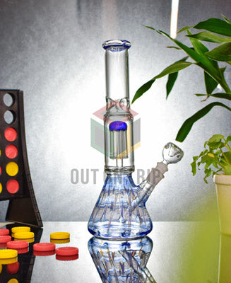 12 Inch Spiral Design Assorted Colors Bong with Tree Percolator