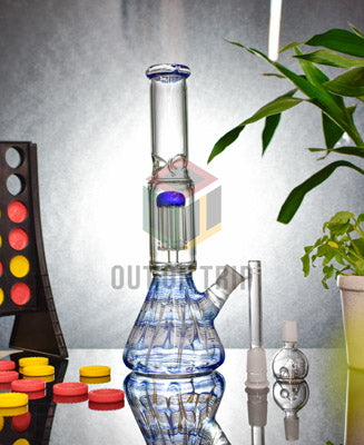 12 Inch Spiral Design Assorted Colors Bong with Tree Percolator