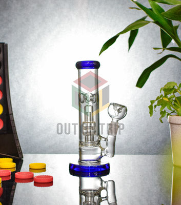 8 Inch Straight Tube Assorted Colors Bong with UFO Percolator (Discontinued)