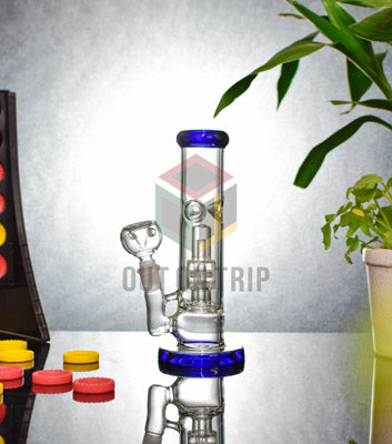 8 Inch Straight Tube Assorted Colors Bong with UFO Percolator (Discontinued)