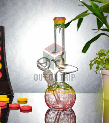 10 Inch Bulbous Glass Bong with Ice Catcher & Flared Mouthpiece