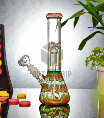 10 Inch Spiral Design Assorted Colors Bong with Tree Percolator