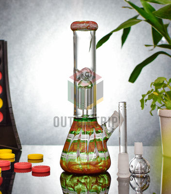 10 Inch Spiral Design Assorted Colors Bong with Tree Percolator