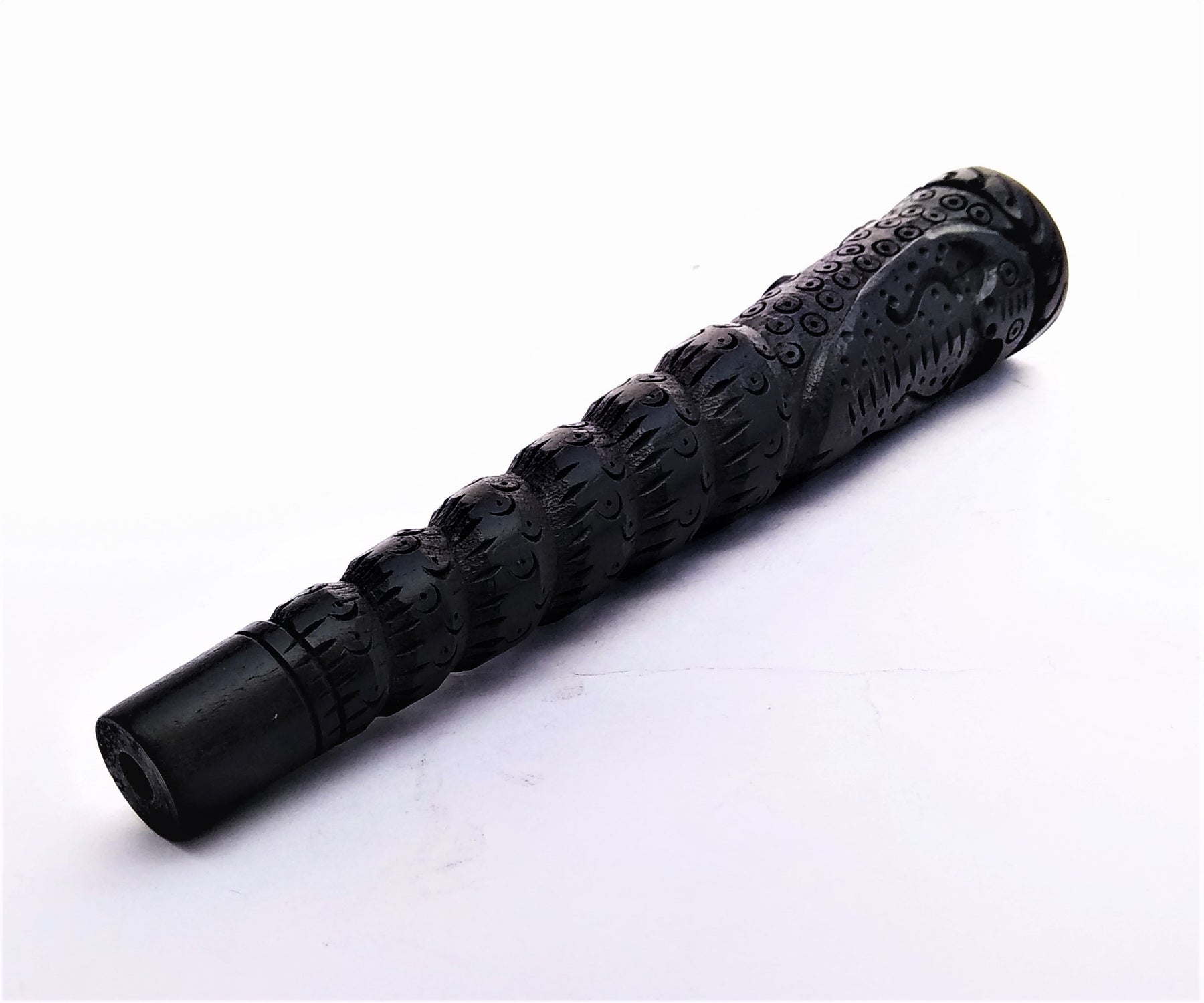 Ebony 6 inch Wood Chillum Kaa in the Jungle - Outontrip