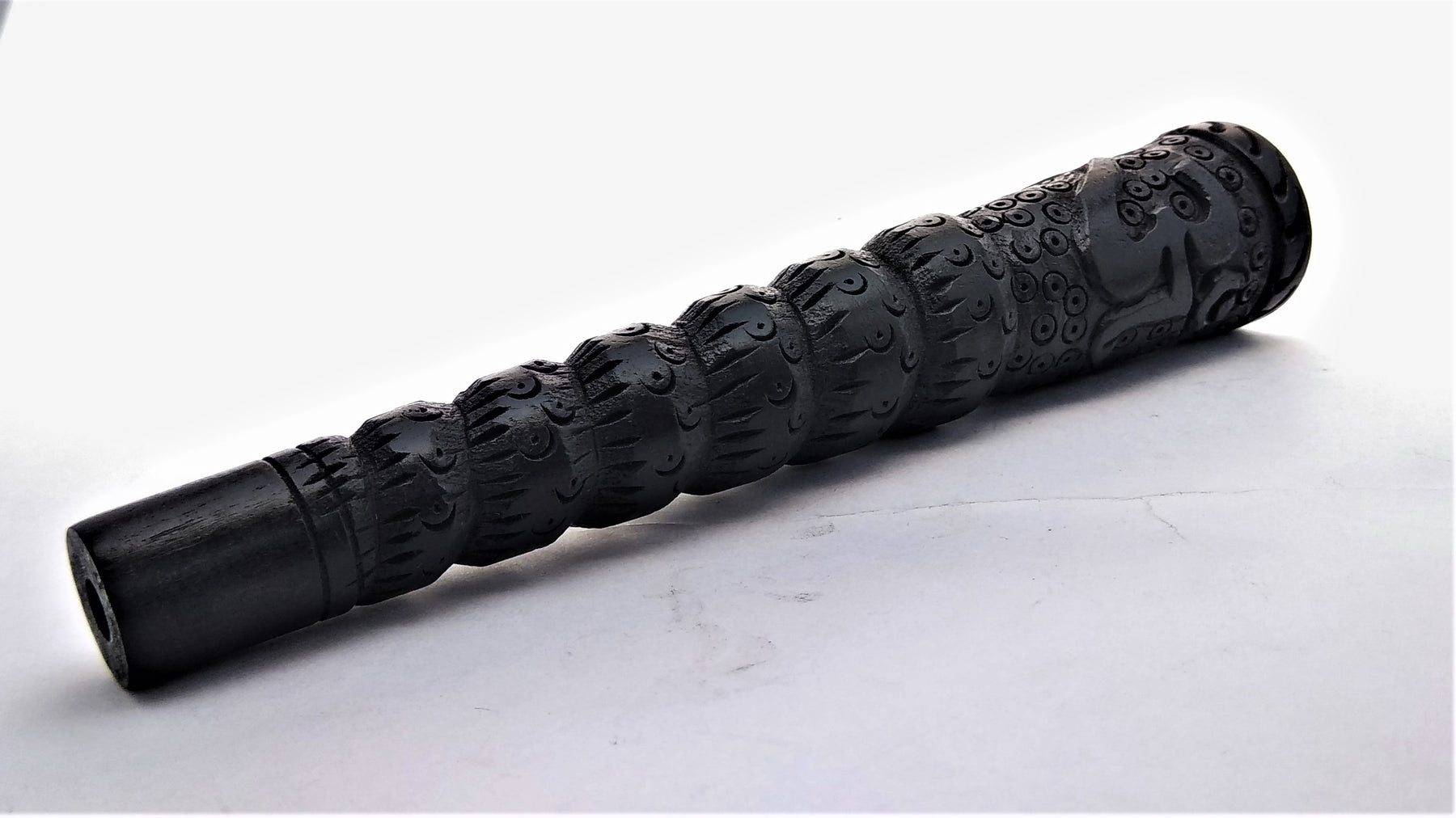Ebony 6 inch Wood Chillum Kaa in the Jungle - Outontrip