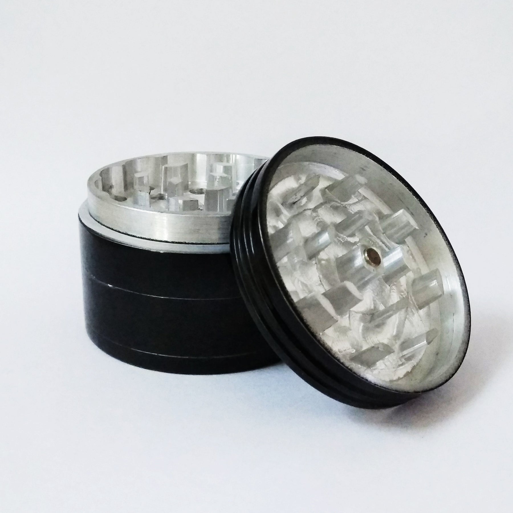 Black Metallic Colored Herb Crusher/Grinder with Filter (56 MM) - Outontrip