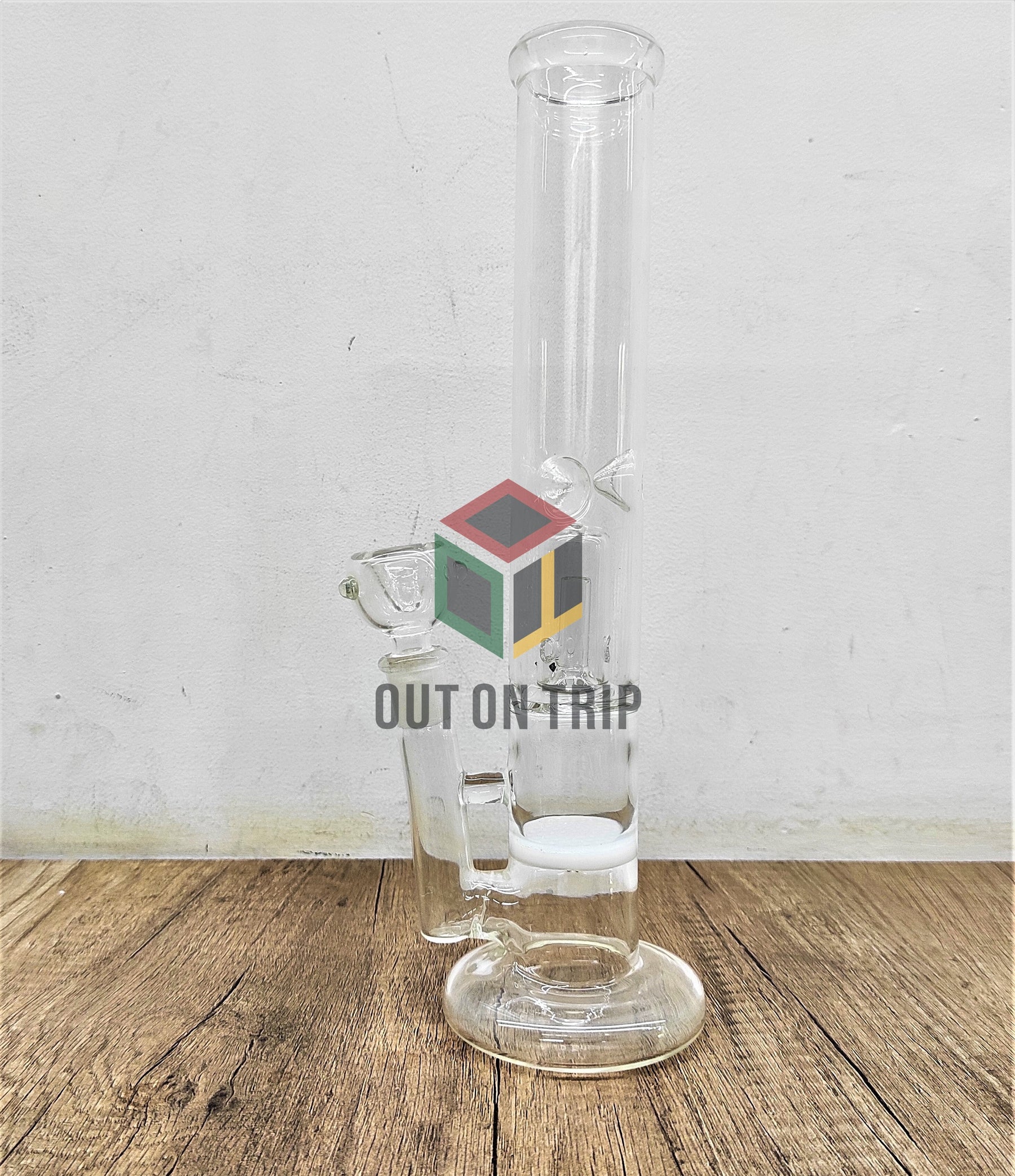 12 Inch Straight Tube Ice Catcher Assorted Colors Bong with UFO & Honeycomb Percolator (Discontinued)