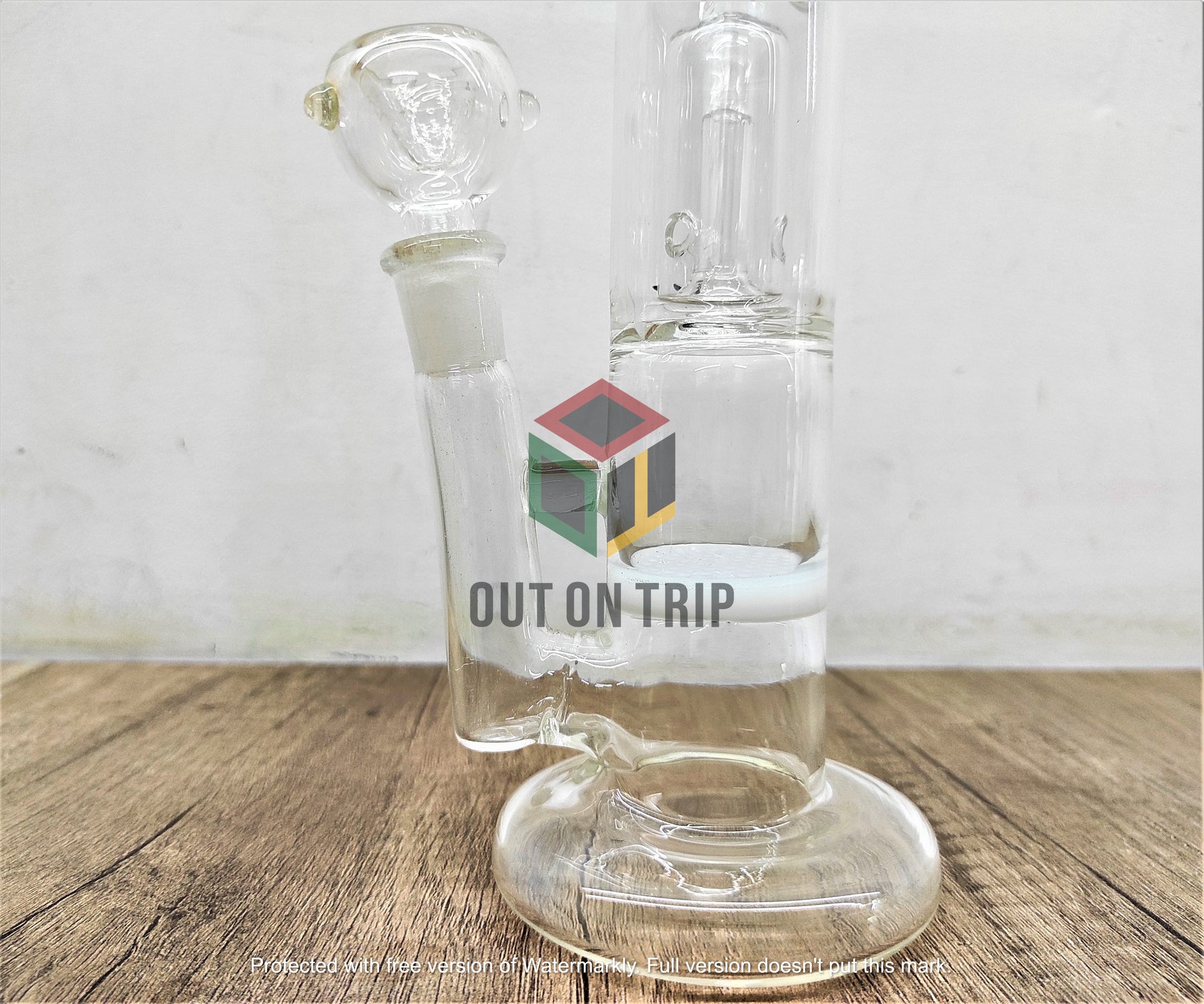 12 Inch Straight Tube Ice Catcher Assorted Colors Bong with UFO & Honeycomb Percolator (Discontinued)