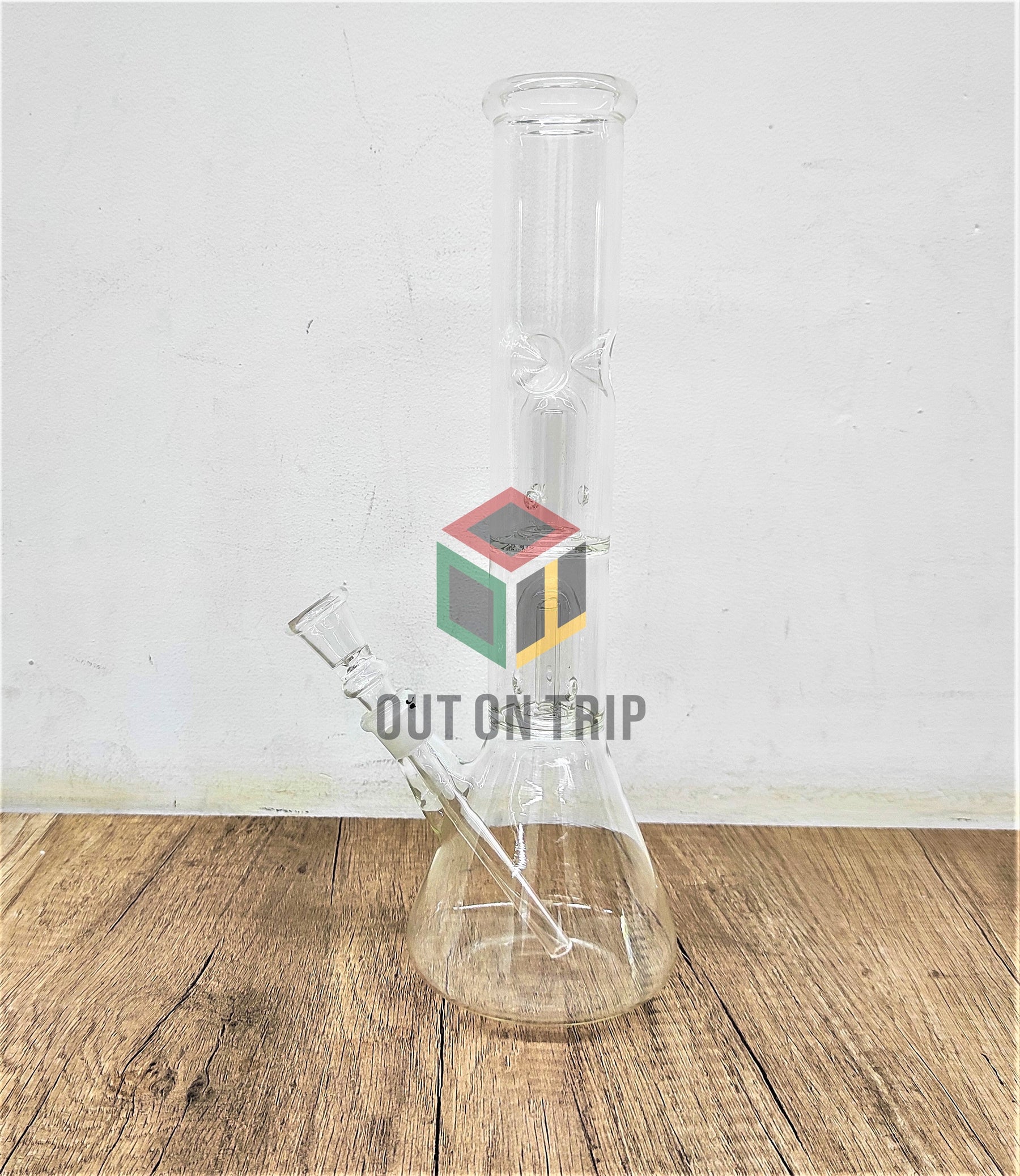 12 Inch Straight Tube Assorted Colors Conical Bong with Double UFO Percolator (Discontinued)