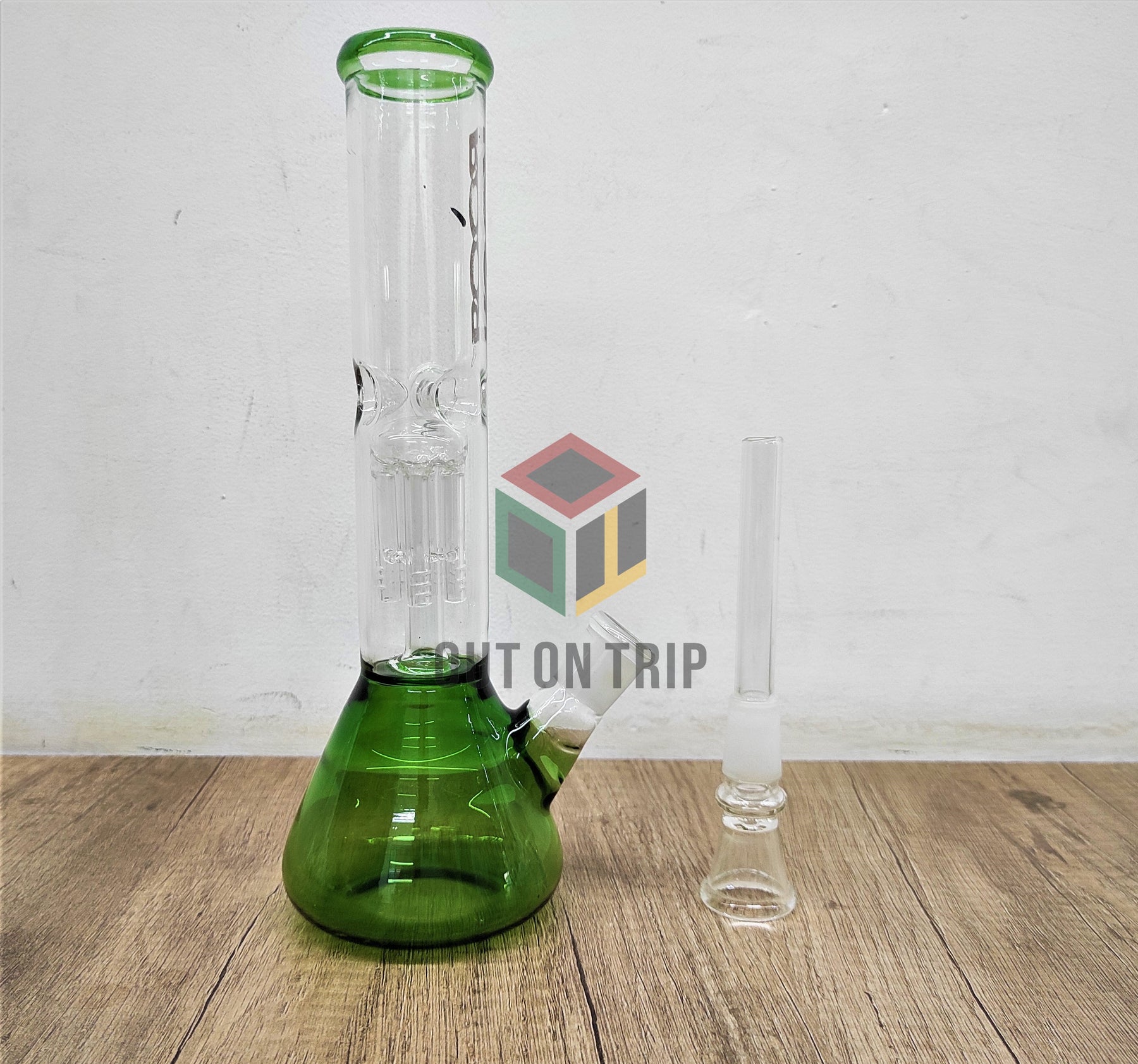 10 Ich Conical Flask Assorted Colors Bong with Tree Percolator and Ice Catcher