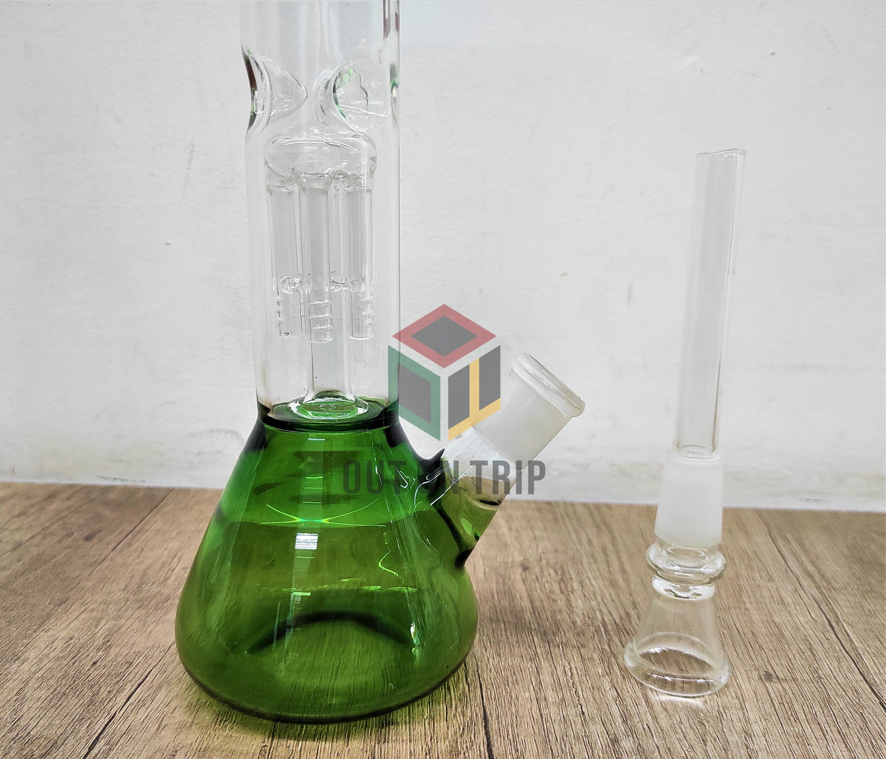 10 Ich Conical Flask Assorted Colors Bong with Tree Percolator and Ice Catcher