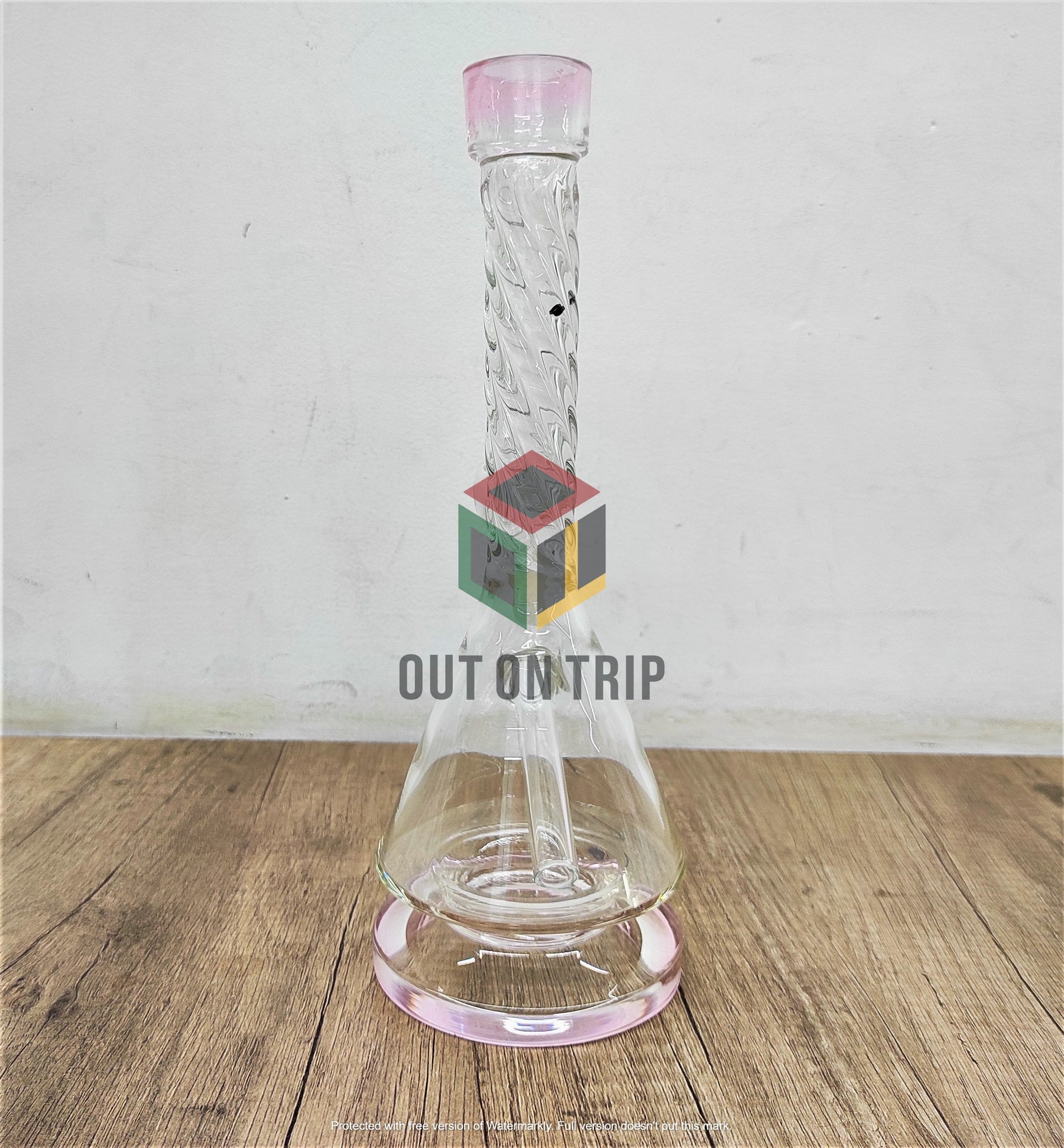 10 Inch  Assorted Colors Bong with Spiral Neck