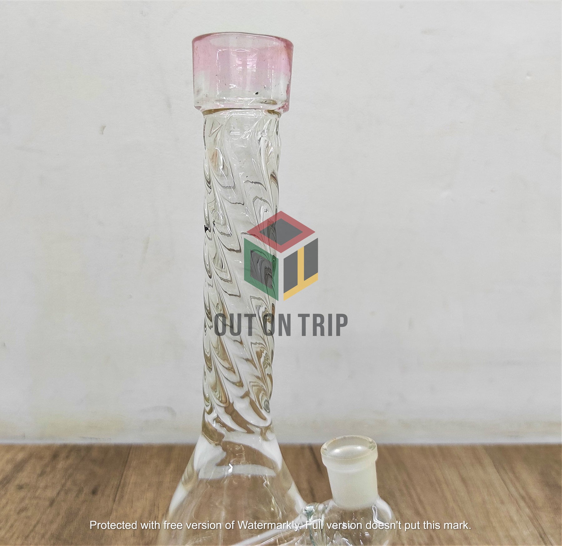 10 Inch Assorted Colors Bong with Spiral Neck