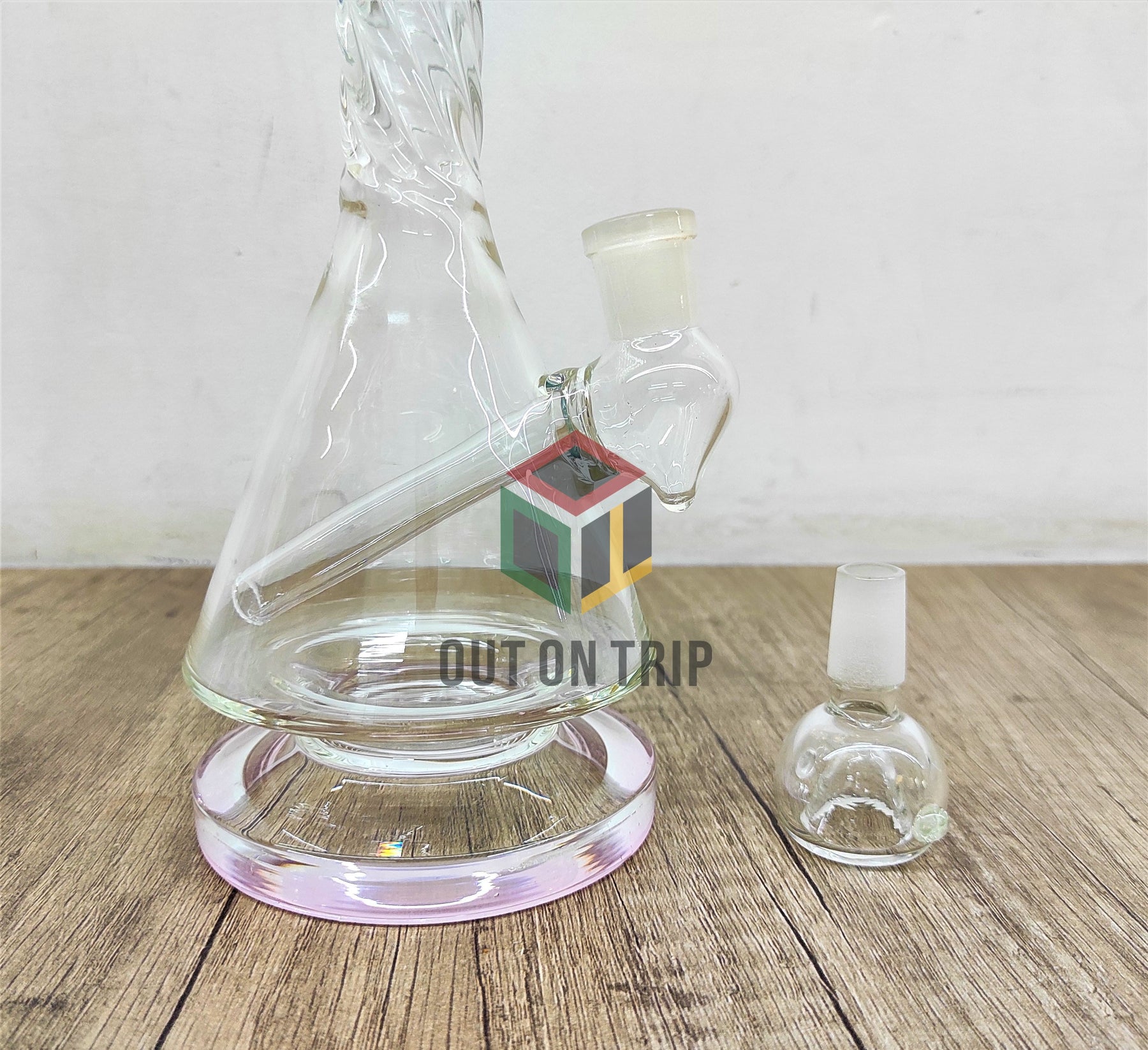 10 Inch Assorted Colors Bong with Spiral Neck