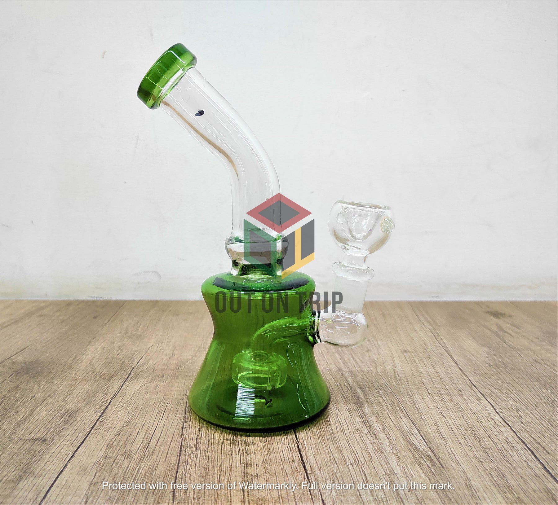 7 Inch Bent Neck Assorted Colors Can Bong with Slit Percolator (Discontinued)