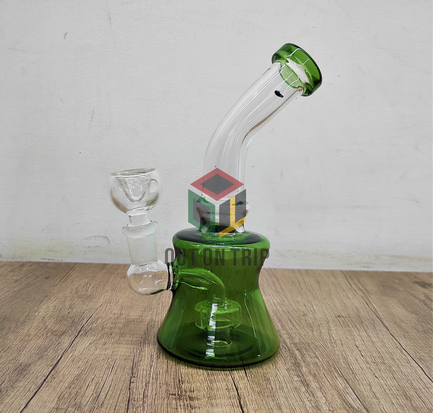 7 Inch Bent Neck Assorted Colors Can Bong with Slit Percolator (Discontinued)