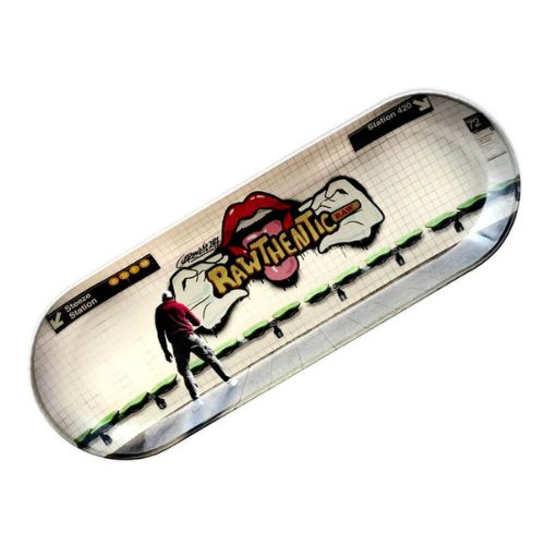 RAW METAL SKATE DECK ROLLING TRAY - GRAFITTI 2