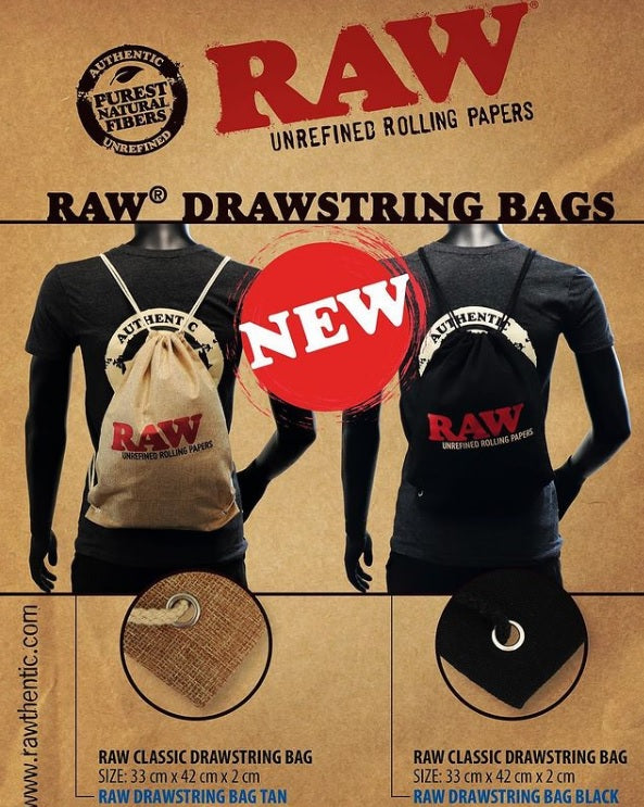 RAW DRAWSTRING BAG TAN