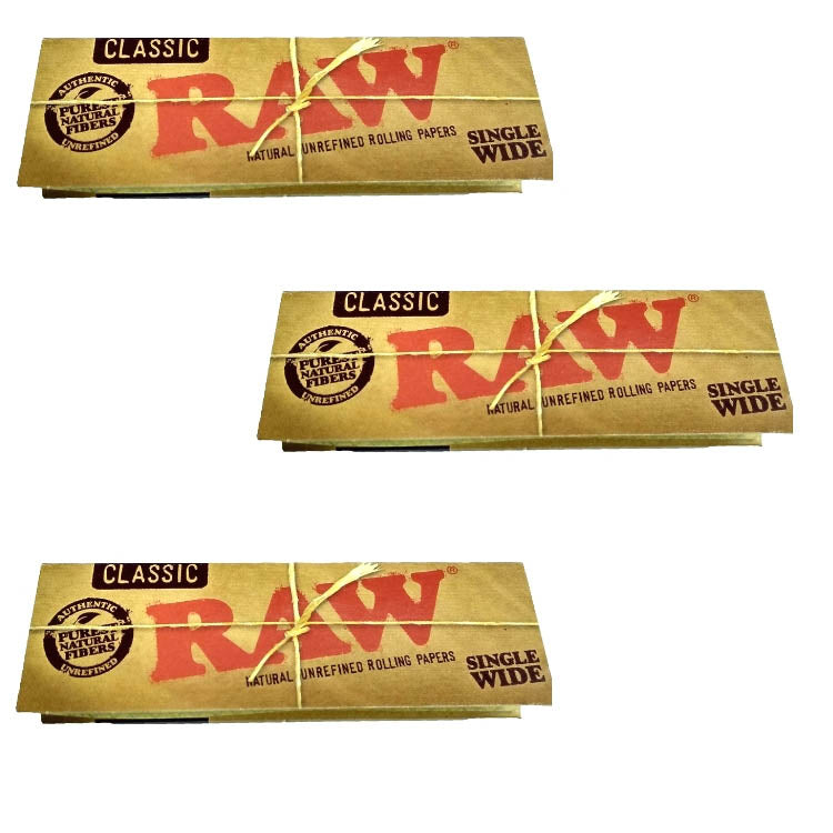 RAW Classic Rolling Paper Single Wide - 50 Leaves