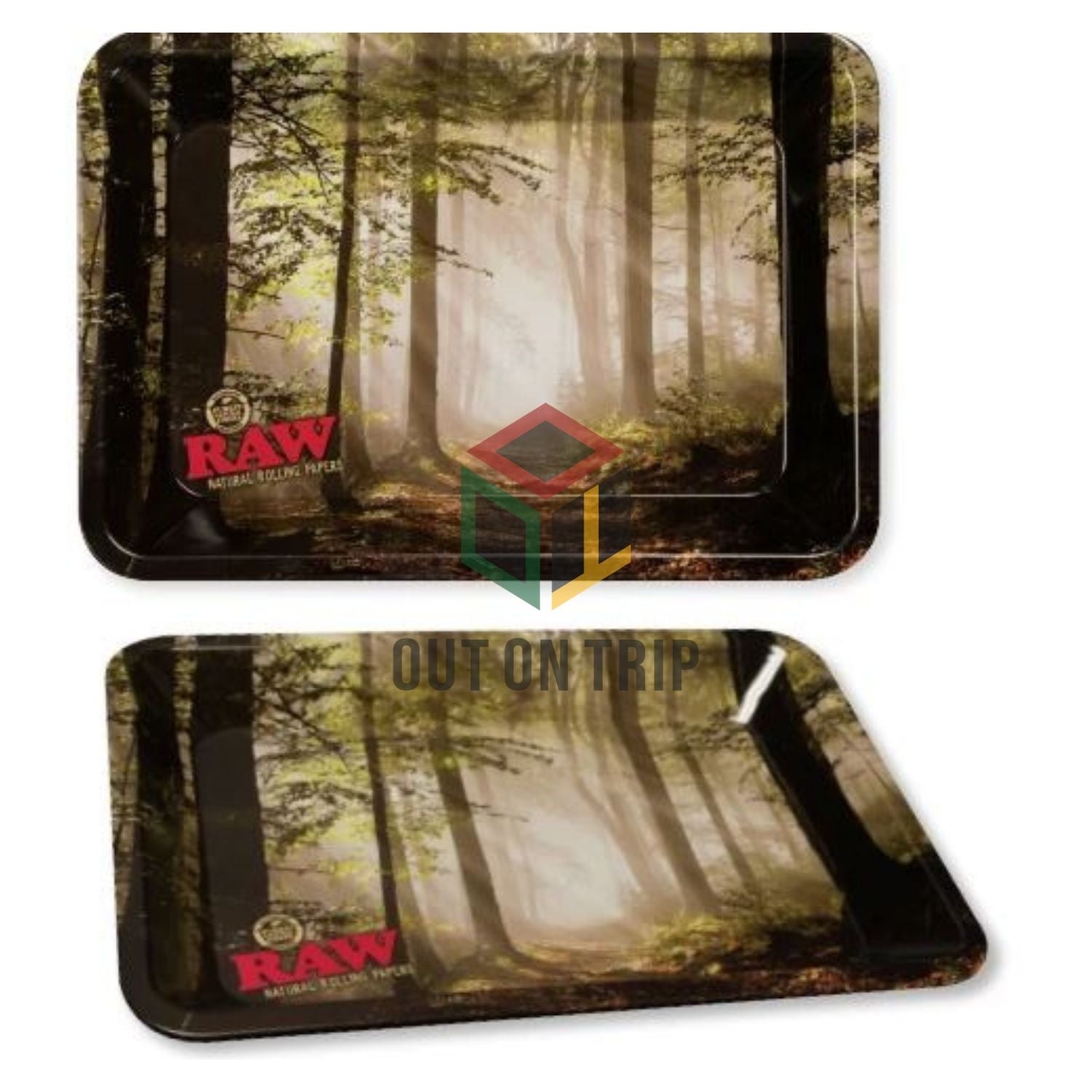 RAW Smoky Forest Rolling Tray - Mini