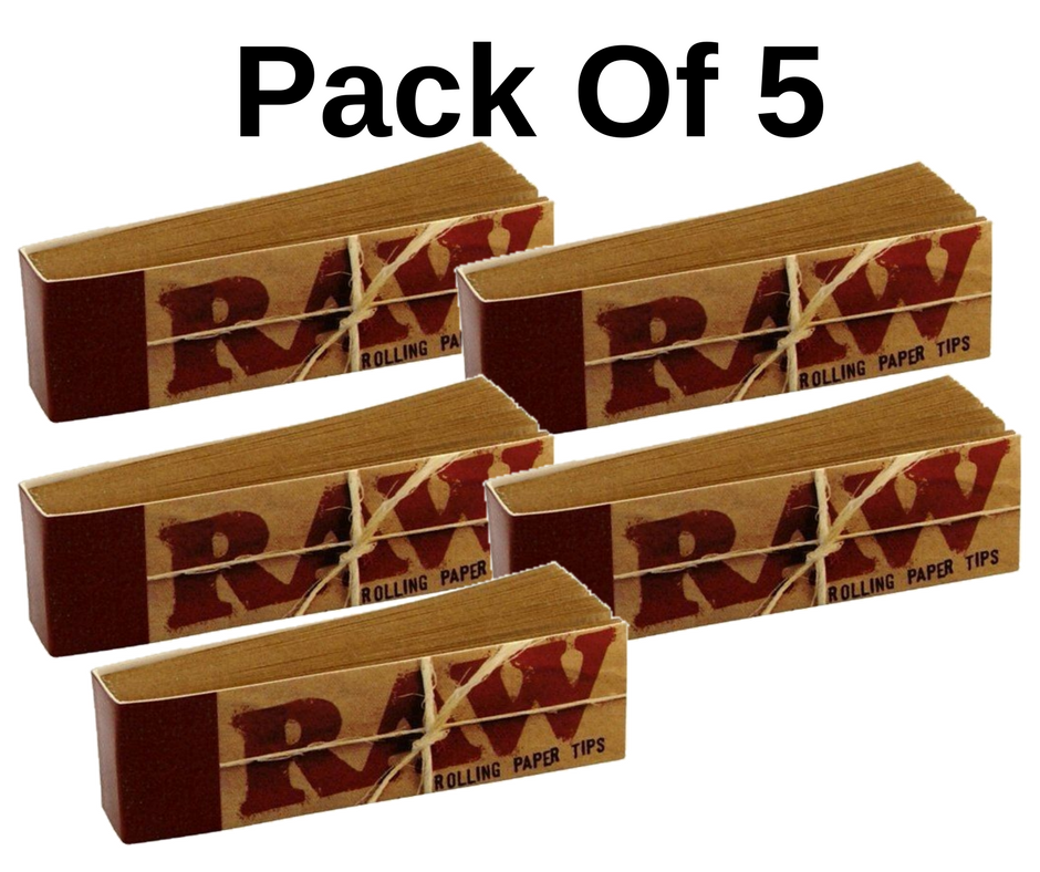 RAW ROLLING paper FILTER TIPS/ROACH Pack Of 3 or 5 - Outontrip