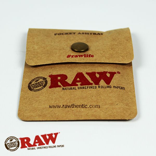 RAW Pocket Ashtray Tobacco Pouch Snap button close - Outontrip