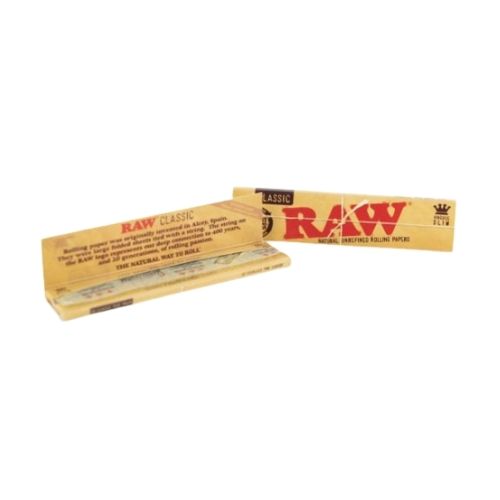Combo of 2 Packs of Raw Classic Paper and a Raw Wide Tips with 40mm Metallic Crusher