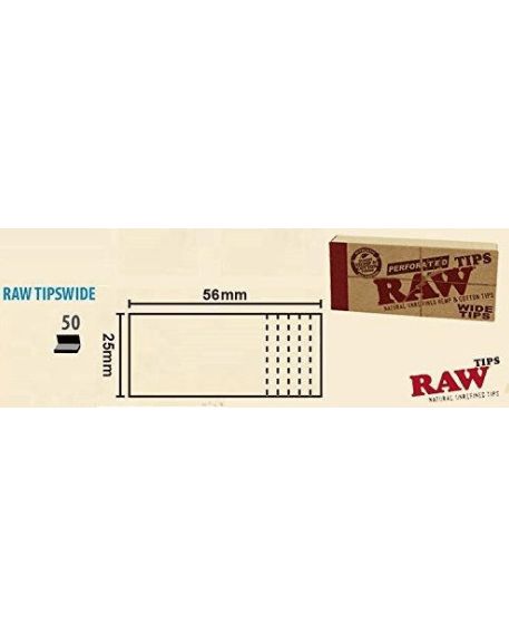 RAW Organic Rolling paper + Raw Wide Tips - Set of 6